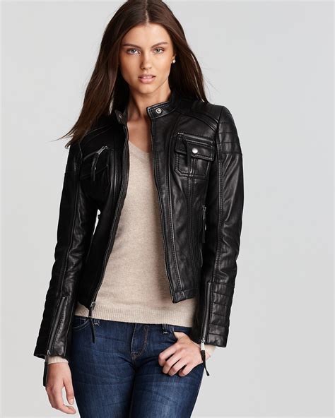 michael michael kors leather zipper moto jacket|michael kors motorcycle jackets.